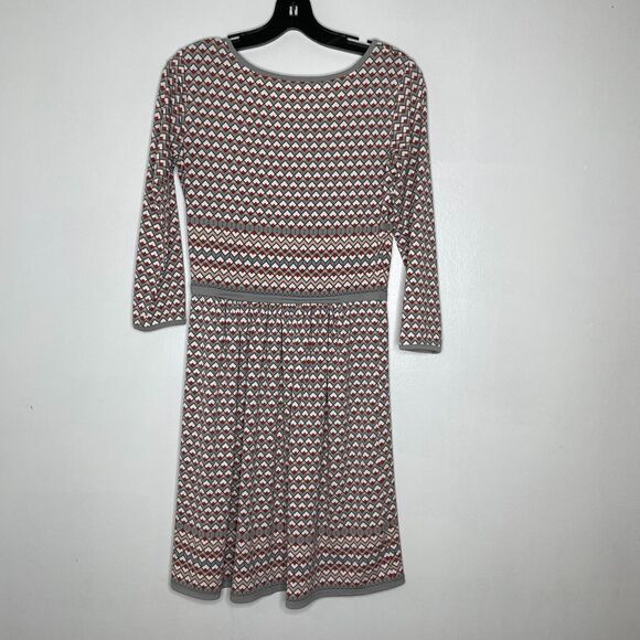Sophie Max Gray Pink Diamond Pattern Knit Dress Size XS Women's - Picture 7 of 9